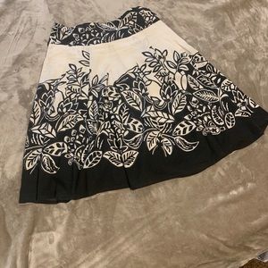 Black and white floral skirt